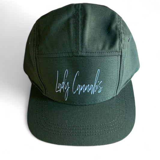 Lady Cannabis Five Panel Army Green Cap