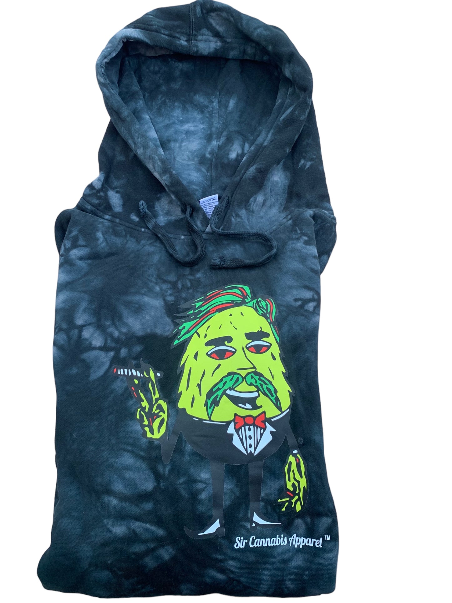 Sir Cannabis High Fashion Black Tie Dye Hoodie