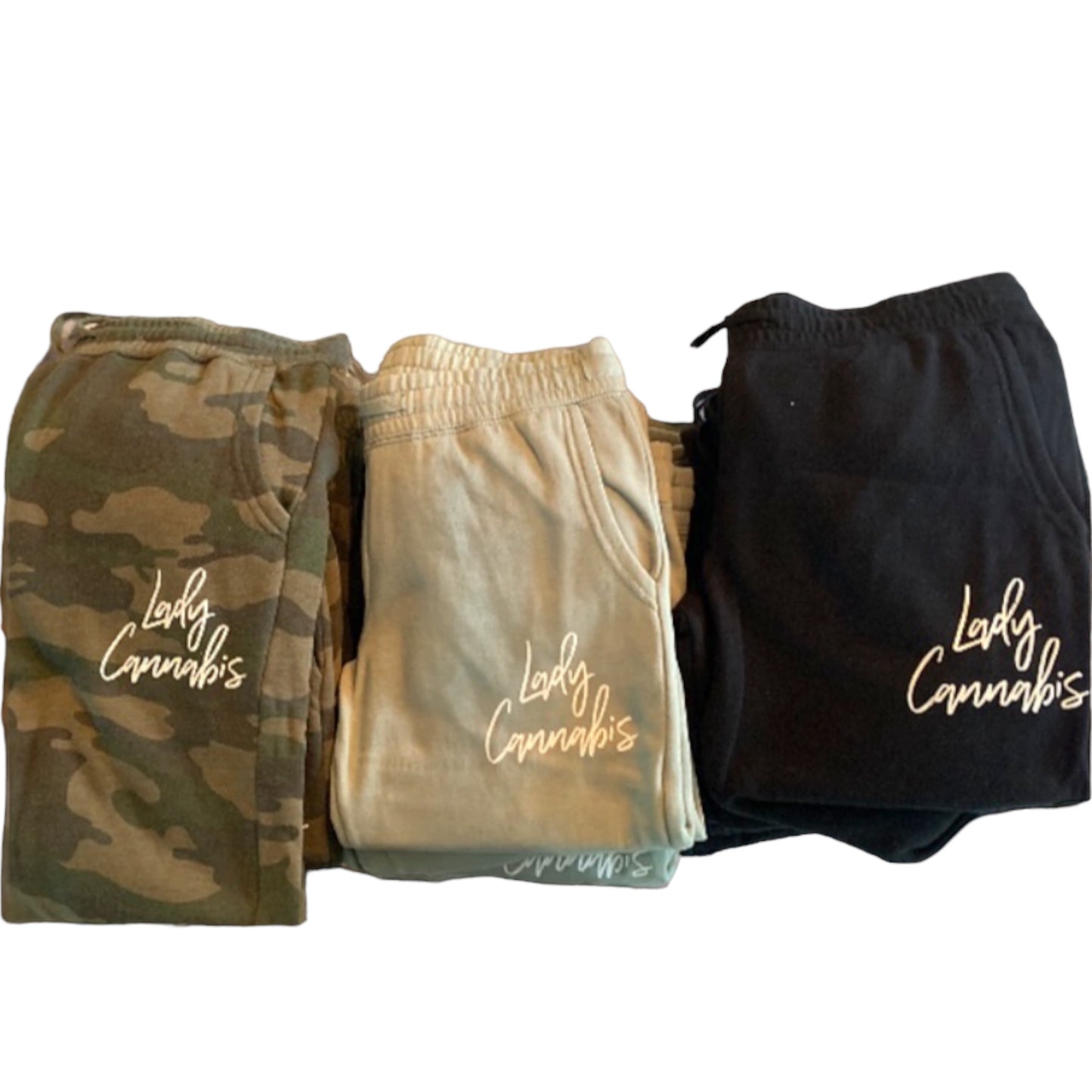 Lady Cannabis Font high fashion Jogger pants