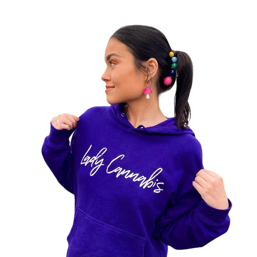 Lady Cannabis Font Pullover Hoodie