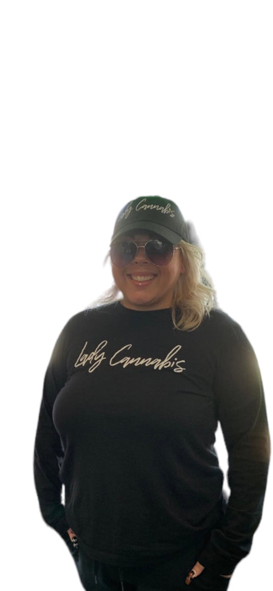 Lady Cannabis Font Long Sleeve tee